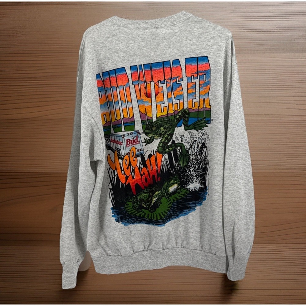 RARE RARE Budweiser Frogs VINTAGE Crewneck Sweater Size XL 90s Alcohol